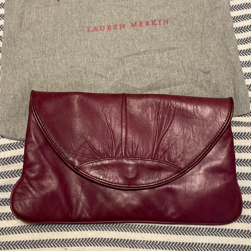 Laura Merkin Purple Leather Clutch